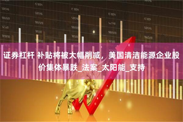 证券杠杆 补贴将被大幅削减，美国清洁能源企业股价集体暴跌_法案_太阳能_支持