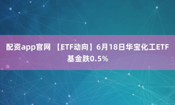 配资app官网 【ETF动向】6月18日华宝化工ETF基金跌0.5%